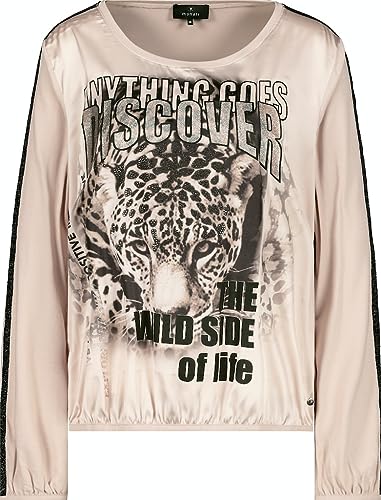 MONARI Blusenshirt mit Leopardenkopf Shirt in Beige, Größe 46 von MONARI