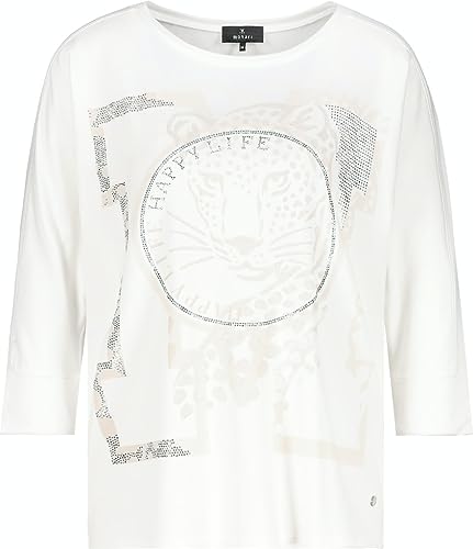 Monari Damen 3/4 Arm Shirt mit Panther Print Off-White - 44 von MONARI