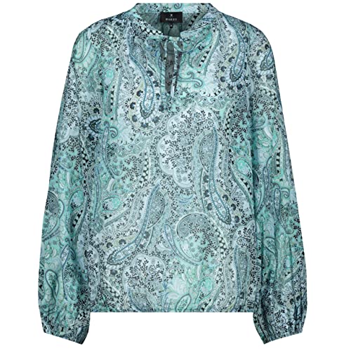 MONARI Damen Bluse Paisley Muster mit Gummizug Fresh Mint Gemustert - 42 von MONARI