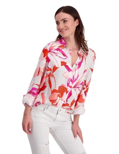 MONARI Damen Bluse geblümt, Satin Bright Coral Gemustert - 40 von MONARI