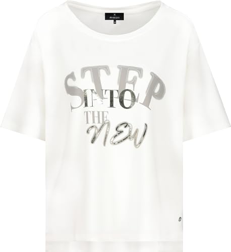 MONARI - Damen Shirt mit Glanzschrift (408518), Größe:46, Farbe:Off White (102) von MONARI
