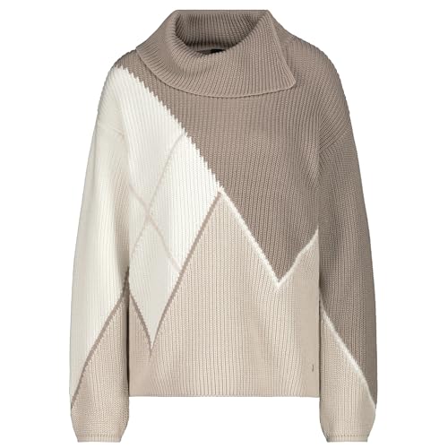 MONARI Damen Strickpullover mit Rauten Cashew Gemustert beige - 40 von MONARI