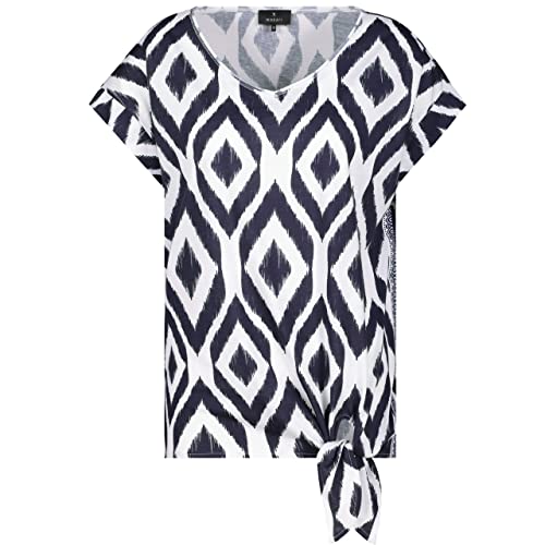 MONARI Damen T-Shirt mit Ikat Muster deep sea blau/Weiss Gemustert - 40 von MONARI