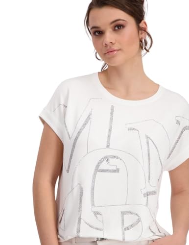 MONARI Damen T-Shirt mit Strass Buchstaben Off-White Weiss - 42 von MONARI