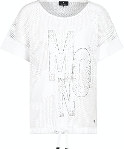 MONARI Kurzarm-Pullover mit Strass-Buchstaben Pullover in Weiß, Größe 40 von MONARI