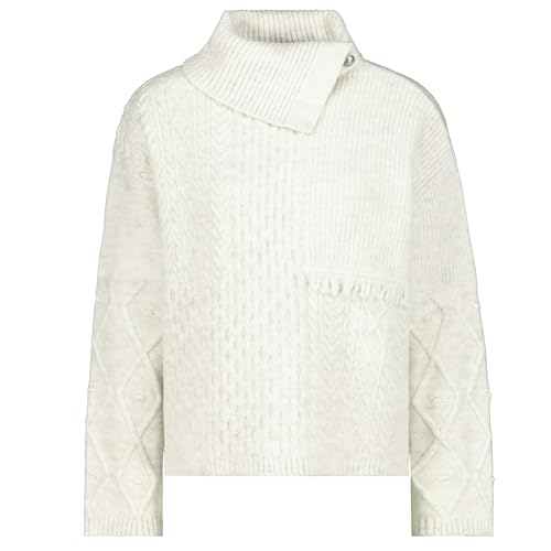 Monari Damen Rollkragen Pullover mit Zopfmuster Stone Weiss - 38 von MONARI