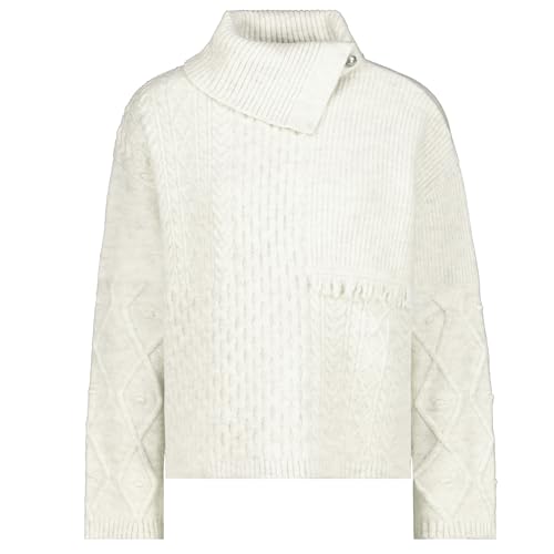Monari Damen Rollkragen Pullover mit Zopfmuster Stone Weiss - 44 Monari Damen Rollkragen Pullover mit Zopfmuster Stone Weiss - 44 von MONARI