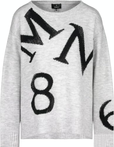 Monari Pullover Schmuckbuchstaben Pullover in Grau, Größe 38 von MONARI