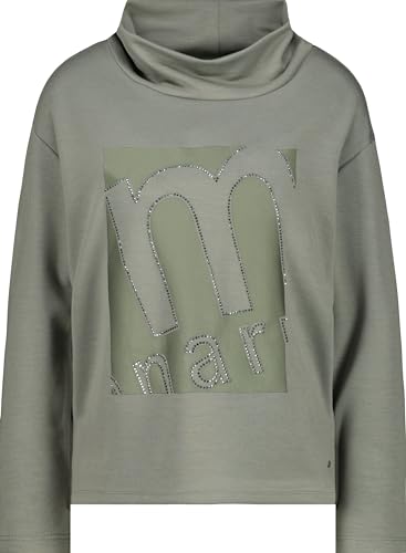 Monari Sweatshirt mit funkelndem Strass Shirt in Grün, Größe 36 von MONARI