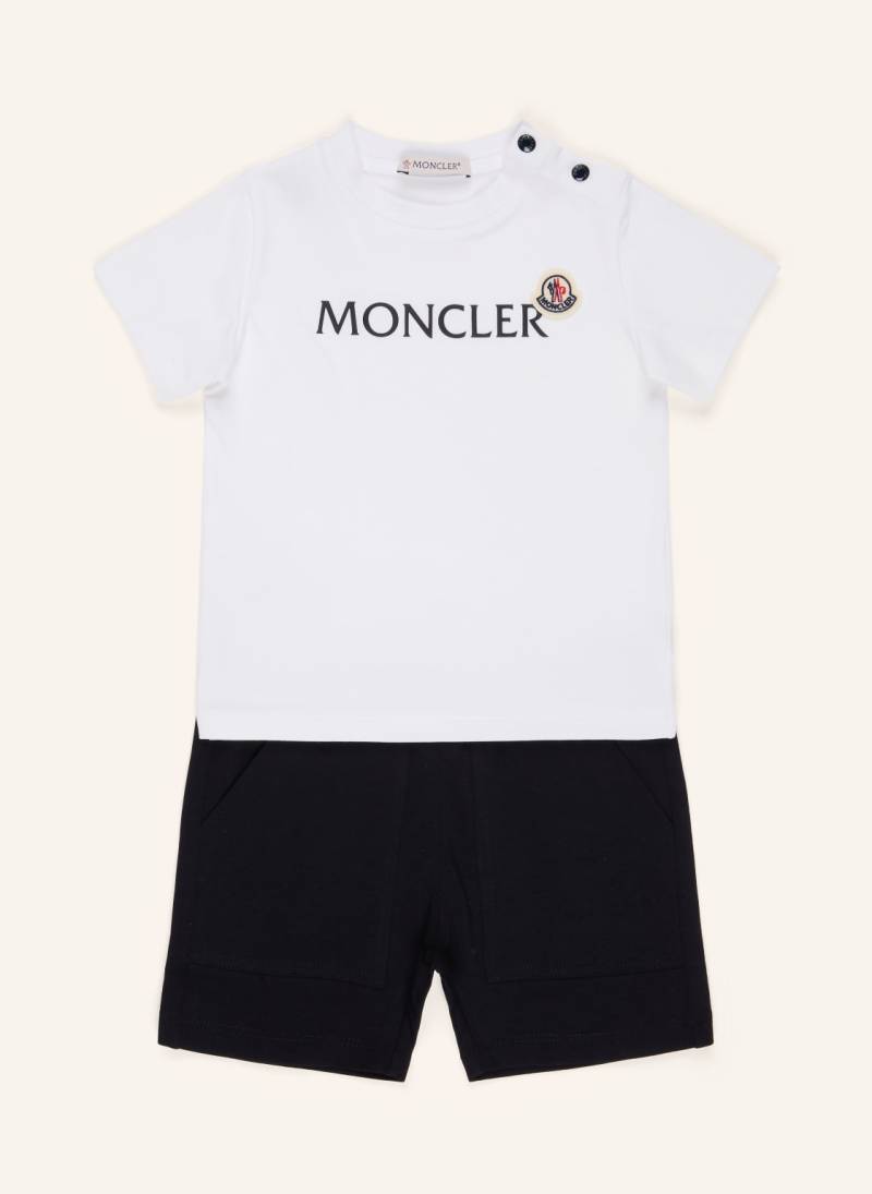 Moncler Enfant Set: T-Shirt Und Shorts weiss von MONCLER enfant
