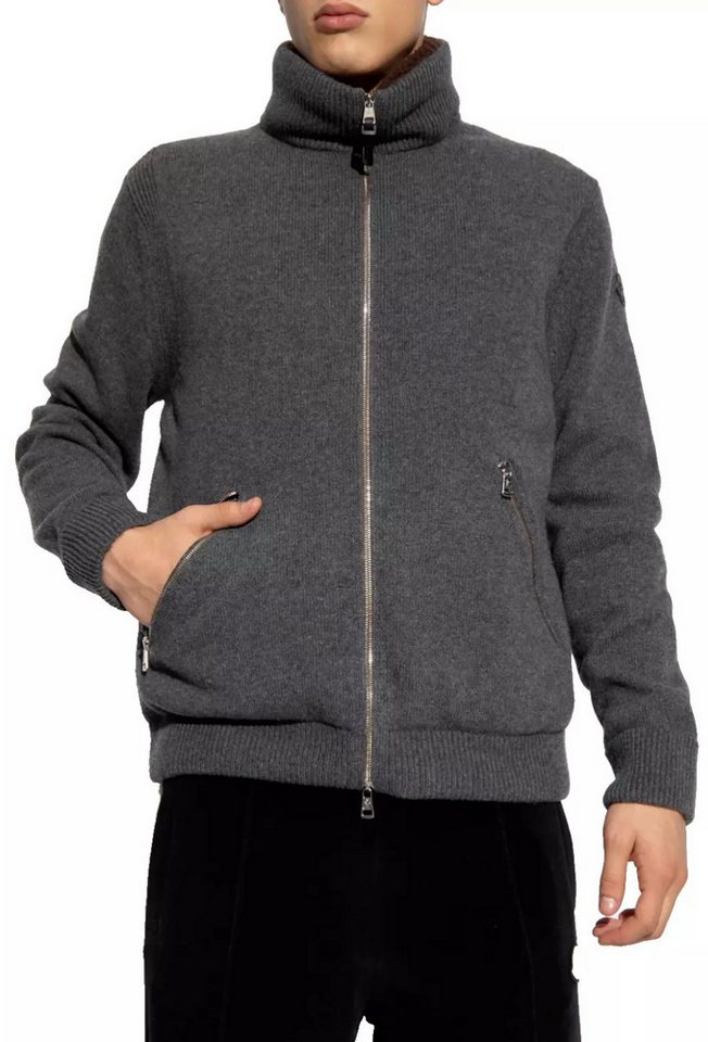 MONCLER Daunenjacke Montgenevre Woll Jacke mit Abnehmbarer Shearling-Kragen gerippte Bündchen, elastischer Saum, Logo-Patch am Ärmel von MONCLER