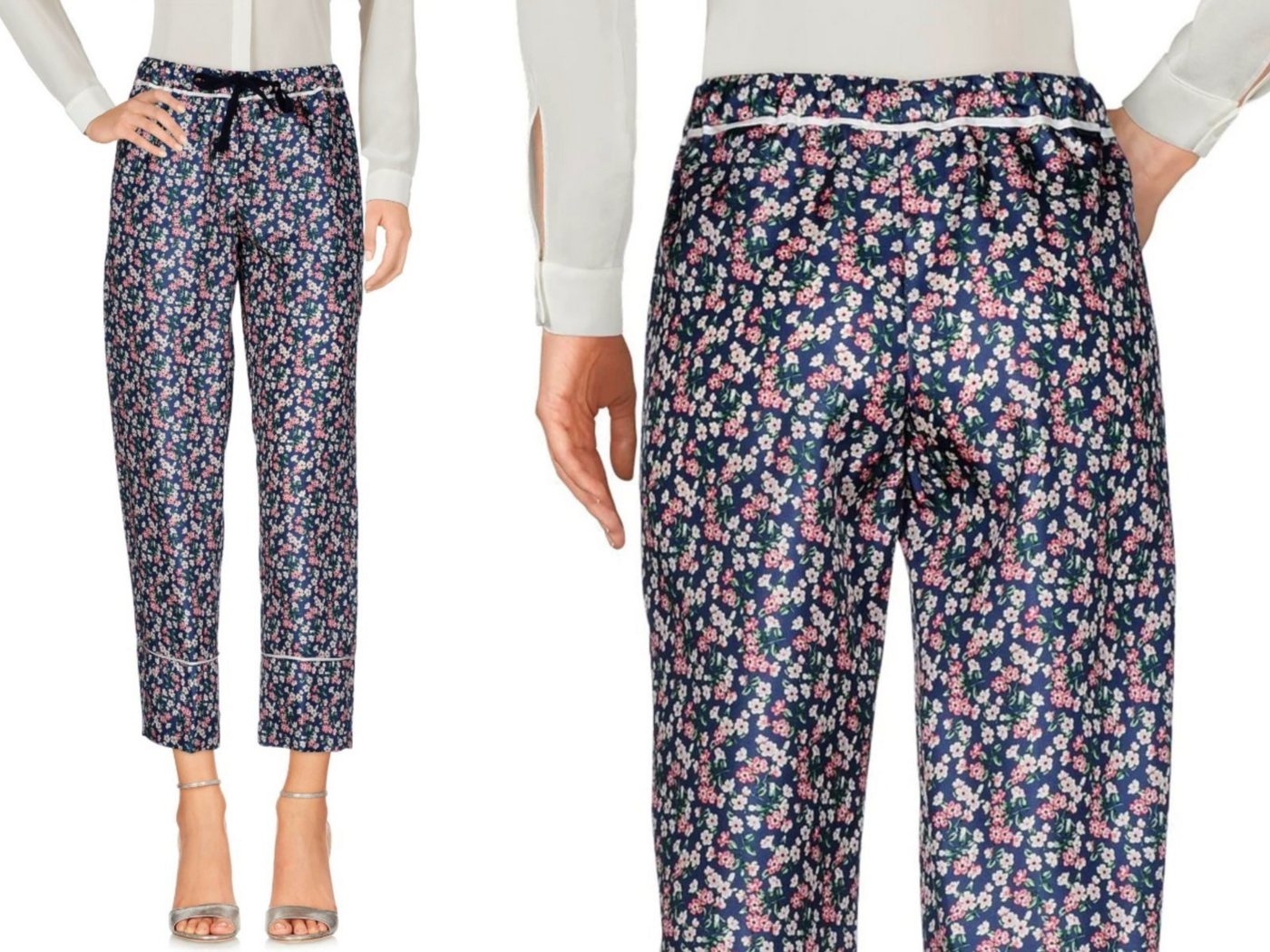 MONCLER Loungehose MONCLER Floral Print Tailored Silk Pants Trousers Seide Casual Hose Bo von MONCLER