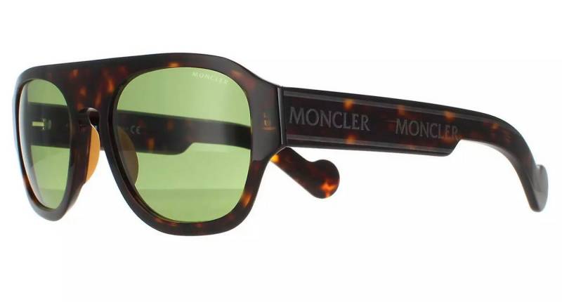 MONCLER Sonnenbrille Acetate ML0096 Brille Havana Geliefert mit einem offiziellen Moncler-Etui im "Pufferjacke"-Design von MONCLER