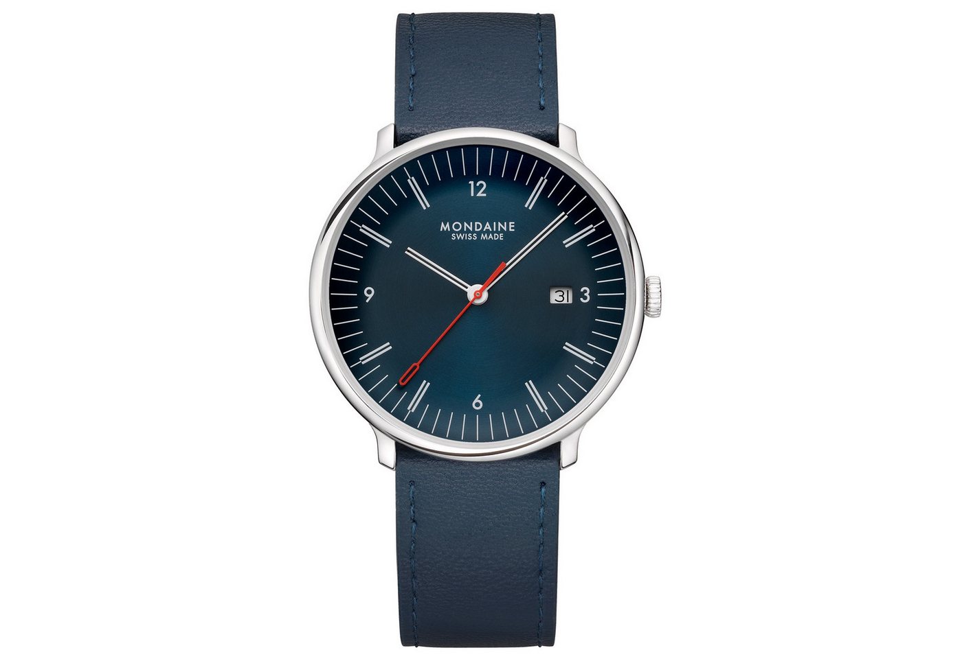 MONDAINE Quarzuhr Doppio Blau Set mit 2 Bändern MONDAINE Quarzuhr Doppio Blau Set mit 2 Bändern von MONDAINE