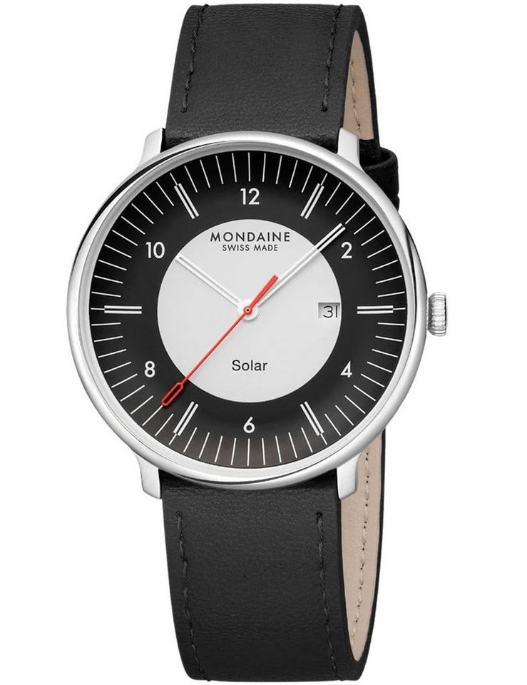 MONDAINE Quarzuhr Mondaine MLE.41920.LBV Herrenuhr Doppio Solar 41mm 5ATM Mondaine MLE.41920.LBV Herrenuhr Doppio Solar 41mm 5ATM von MONDAINE