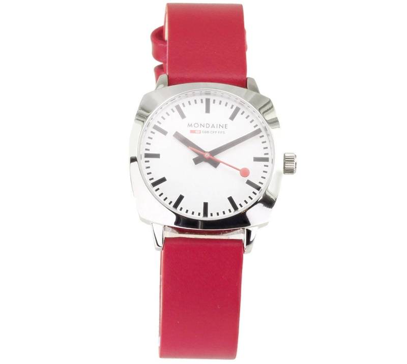 MONDAINE Schweizer Uhr Damen Armbanduhr MSL.31110.LCV Petite Cushion Saphirglas 31 mm Ø, Saphirglas von MONDAINE