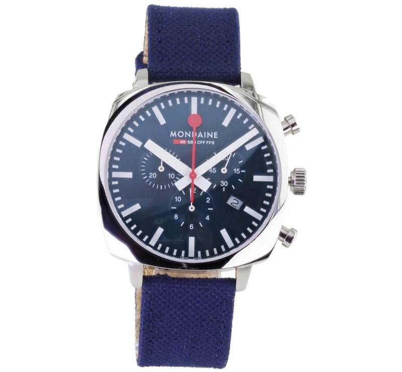 MONDAINE Schweizer Uhr Herren Armbanduhr Chronograph MSL.41440.LD.Set Saphirglas 41 mm Ø, Saphirglas von MONDAINE