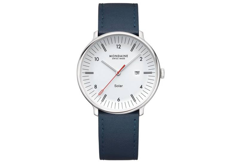 MONDAINE Solaruhr Doppio Solar Blau/Weiß 41 mm von MONDAINE