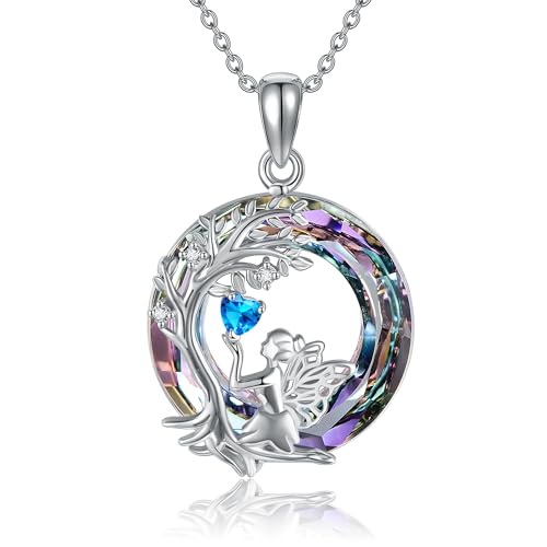 MONGAS Feen Kette Sterling Silber Feen Halskette Feenschmuck Geschenke für Frauen Mädchen von MONGAS