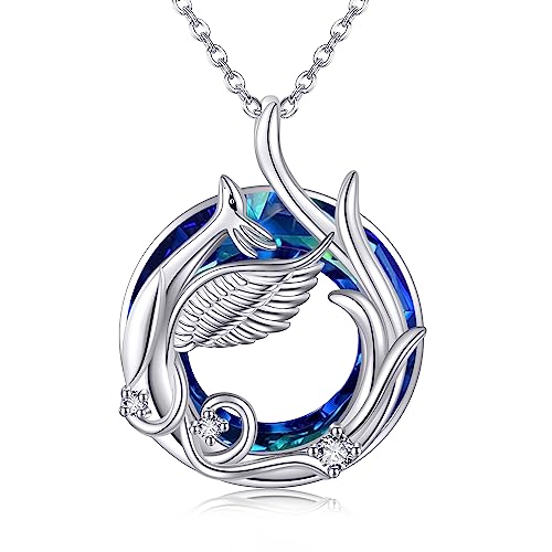 MONGAS Phoenix Ketten Sterling Silber Phoenix Anhänger Phoenix Schmuck Geschenke für Frauen Mädchen von MONGAS