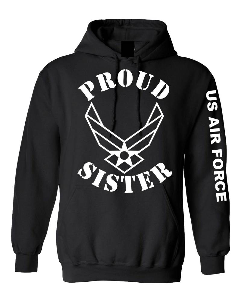 Us Air Force Stolze Schwester Schwarzer Kapuzenpullover von MONIKUNIQUE555