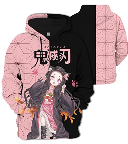 MONJI Anime Hoodie Kostüm Nezuko Pullover Fashion Streetwear von MONJI