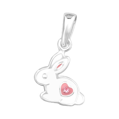 MONKIMAU Hase Kinder Premium Kettenanhänger 925 Silber | Hypoallergen Kinderohrringe | Mädchen Schmuck Geschenk Geschenkidee Kette von MONKIMAU
