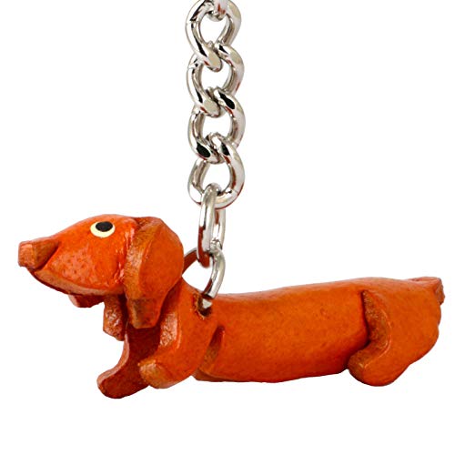 MONKIMAU Schlüsselanhänger Dackel Hund aus Leder von MONKIMAU