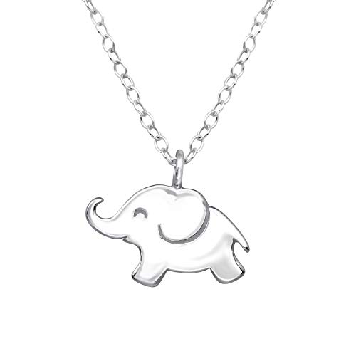 Monkimau Mädchen Halskette Elefant Anhänger aus 925 Sterling Silver echt Silber mit 45cm Kette von MONKIMAU