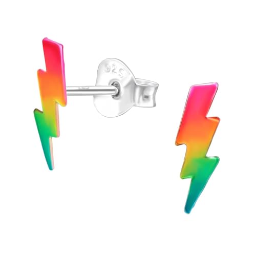 Monkimau Blitz Kinder Ohrringe | 925 Silber | Mädchen Ohrstecker Schmuck | Hypoallergen & Nickelfrei | Kinderohrringe Geschenkidee von MONKIMAU