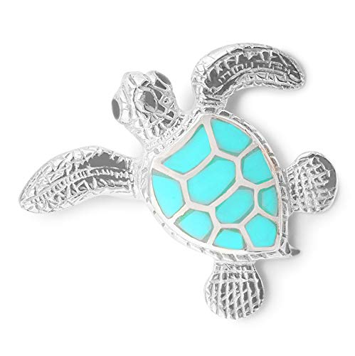 Monkimau Damen Anhänger Schildkröte aus 925 Sterling Silver echt Silber mit Howlith Stein Türkis von MONKIMAU