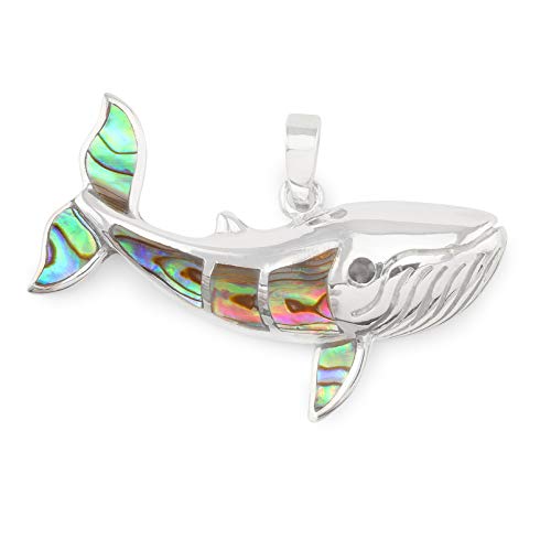 Monkimau Damen Anhänger Wal Fisch aus 925 Sterling Silver echt Silber mit Perlmutt von MONKIMAU