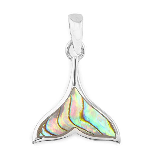 Monkimau Damen Anhänger Wal Flosse aus 925 Sterling Silver echt Silber mit Perlmutt von MONKIMAU