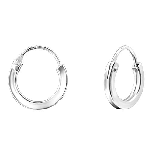 Monkimau Damen Ohrringe Creolen aus 925 Sterling Silver echt Silber mit Durchmesser 10mm von MONKIMAU