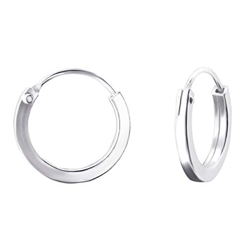 Monkimau Damen Ohrringe Creolen aus 925 Sterling Silver echt Silber mit Durchmesser 12mm von MONKIMAU