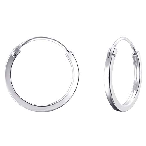Monkimau Damen Ohrringe Creolen aus 925 Sterling Silver echt Silber mit Durchmesser 16mm von MONKIMAU