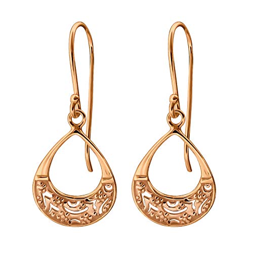 Monkimau Damen Ohrringe Filigrane Ohrhänger aus 925 Sterling Silver echt Silber mit rose Gold plattiert von MONKIMAU