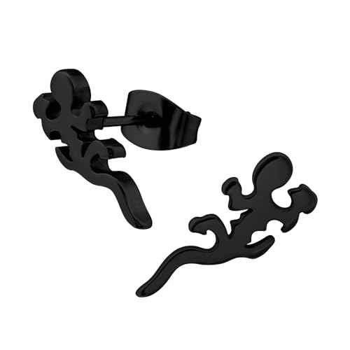 Monkimau Eidechse Kinder Ohrringe Chirurgenstahl | Edelstahl Hypoallergen Kinderohrringe | Mädchen Schmuck Geschenk Geschenkidee von MONKIMAU