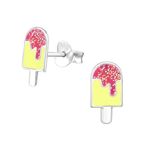 Monkimau Eiscreme Kinder Ohrringe | 925 Silber | Mädchen Ohrstecker Schmuck | Hypoallergen & Nickelfrei | Kinderohrringe Geschenkidee von MONKIMAU