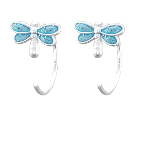 Monkimau Libelle Kinder Ohrhänger Ohrringe | 925 Silber | Mädchen Ohrstecker Schmuck | Hypoallergen & Nickelfrei | Kinderohrringe Geschenkidee von MONKIMAU
