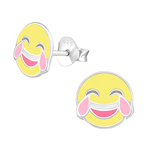 Monkimau Mädchen Ohrringe Emoji Ohrstecker aus 925 Sterling Silver Silber von MONKIMAU