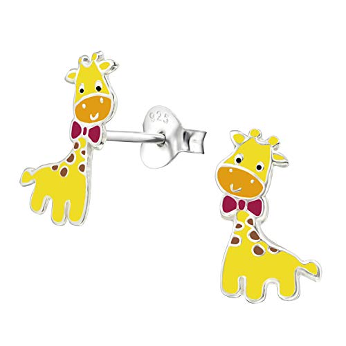 Monkimau Mädchen Ohrringe Giraffe Ohrstecker aus 925 Sterling Silver echt Silber mit Schleife von MONKIMAU