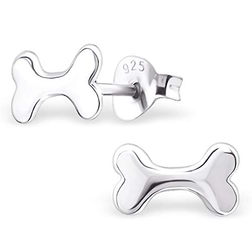 Monkimau Mädchen Ohrringe Hundeknochen Ohrstecker aus 925 Sterling Silver Silber von MONKIMAU
