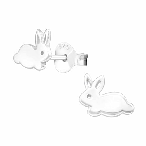 Monkimau Mädchen Ohrringe Kaninchen Hasen Ohrstecker aus 925 Sterling Silver echt Silber mit rose Gold plattiert von MONKIMAU