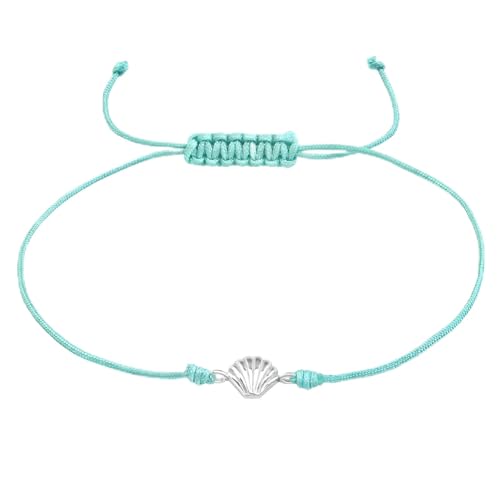 Monkimau Muschel Armband für Kinder | 925 Silber | für Mädchen und Jungen Armkette | Kinderschmuck Geschenk mit Charm Anhänger | Verstellbar, Sicher & Nickelfrei von MONKIMAU