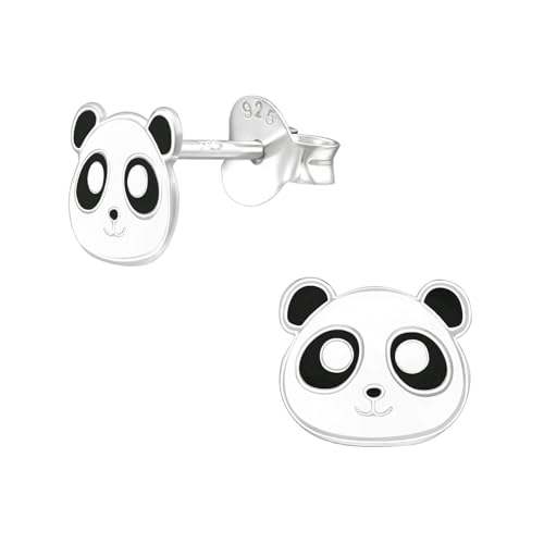 Monkimau Panda Kinder Ohrringe | 925 Silber | Mädchen Ohrstecker Schmuck | Hypoallergen & Nickelfrei | Kinderohrringe Geschenkidee von MONKIMAU