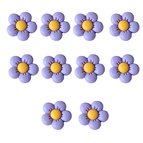 MONOJLY Bekleidungszubehör, 10 Stück, niedliche Blumenform-Aufnäher, DIY-Haarnadel, kreative Accessoires, Kleidung, Taschen, Haarspangen, handgefertigte Dekoration von MONOJLY