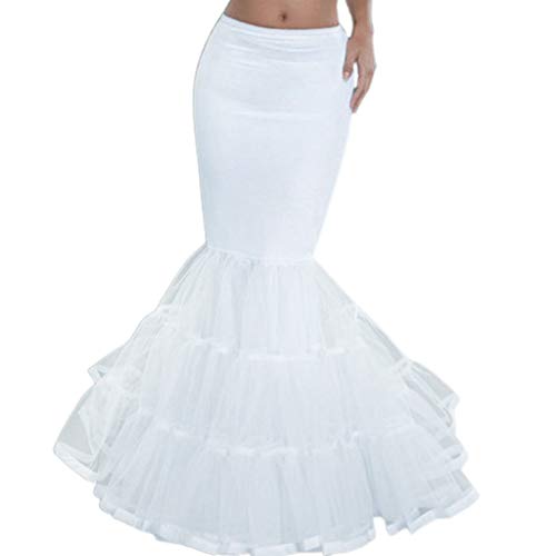 MONOJLY Petticoat Damen Layered Fishtail Petticoat Unterrock Hoopless Tüll Braut Krinoline Slip von MONOJLY