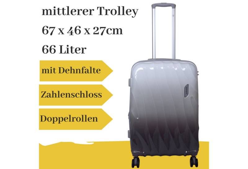 MONOPOL® Hartschalen-Trolley Hartschalentrolley Marbella grau-schwarz M von MONOPOL®
