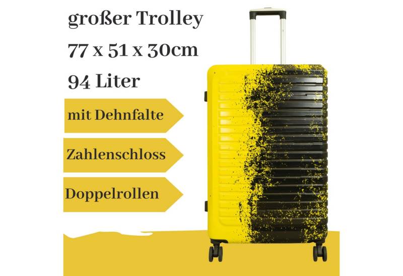 MONOPOL® Hartschalen-Trolley Hartschalentrolley Sierra schwarz-gelb L von MONOPOL®